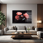 Şeftali Tonlarında Şakayıklar: Modern Floral Cam Tablo