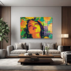 Günebakanın Gözyaşları: Canlı Pop Art Cam Tablo - Modern Duvar Dekorasyonu