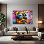 SpongeBob Graffiti Patlaması: Modern Sanat Temperli Cam Tablo