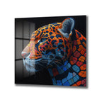 Vahşi Rüyalar: Mozaik Jaguar Cam Tablo
