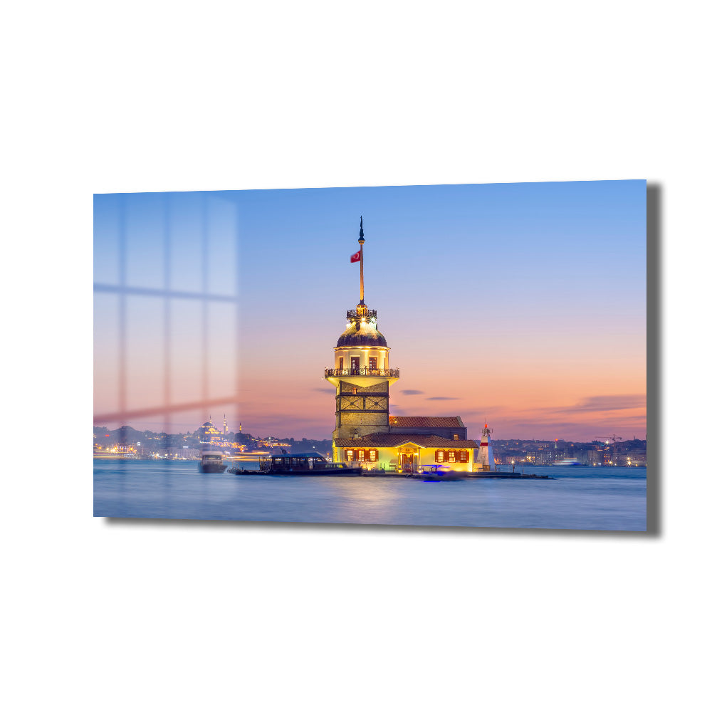 Kız Kulesi'nin Sonsuz Büyüsü: Gün Batımı Işığında İstanbul Cam Tablosu