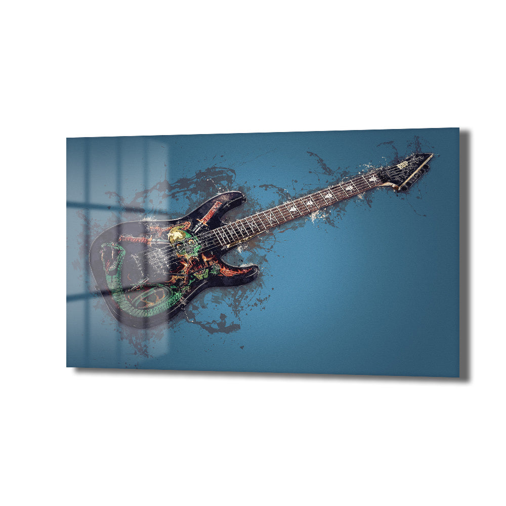 Asi Ruh: Grunge Elektrik Gitar Cam Tablo