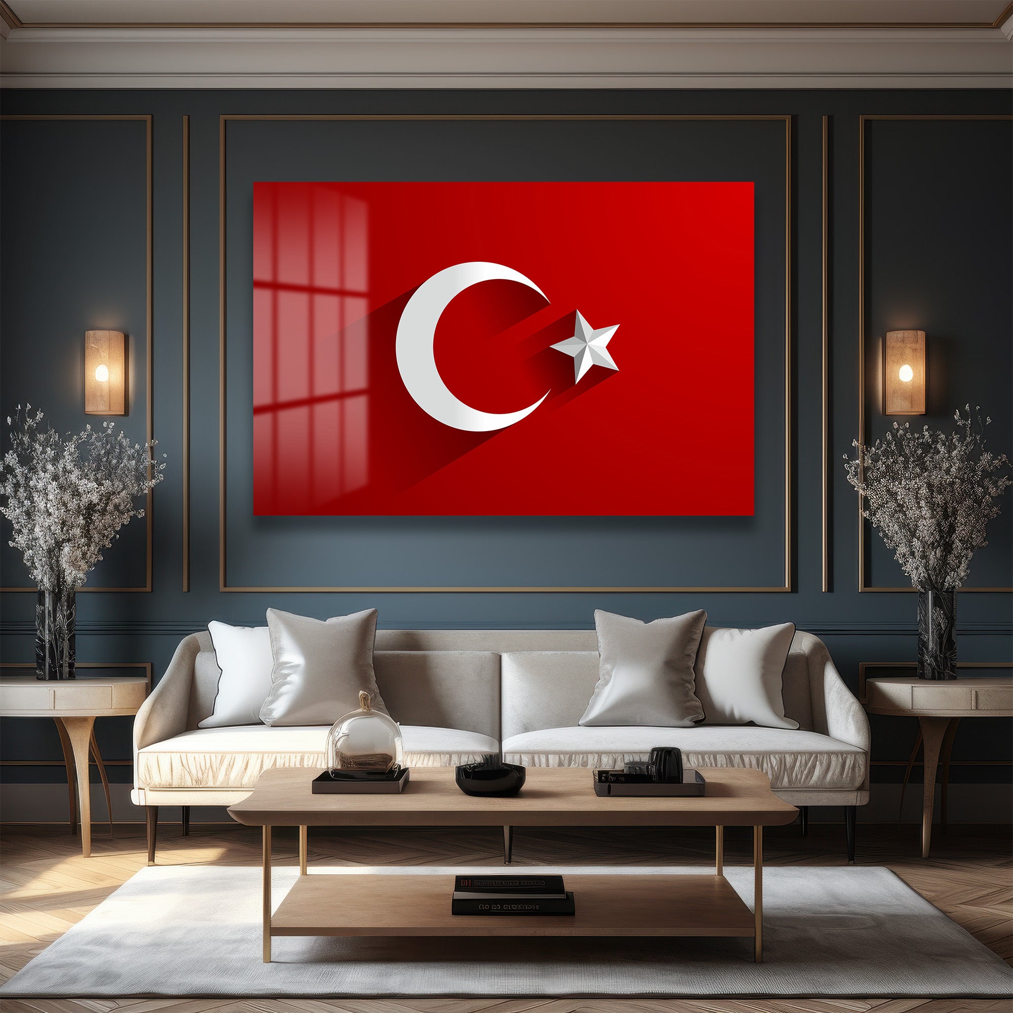 Milli Gururun Yansıması: Türk Bayrağı 4mm Temperli Cam Tablo