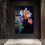 Parıldayan İris: Modern Sanat Temperli Cam Tablo