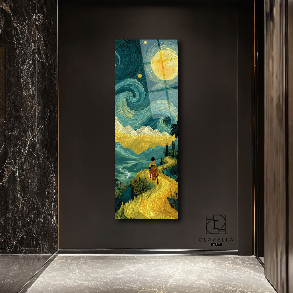 Van Gogh Manzara Panoramik Cam Tablo