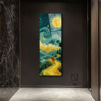 Van Gogh Manzara Panoramik Cam Tablo