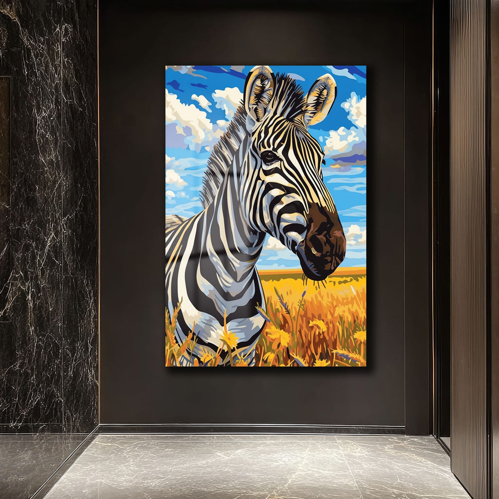 Vahşi Zarafet: Afrika Zebrası Modern Cam Tablo