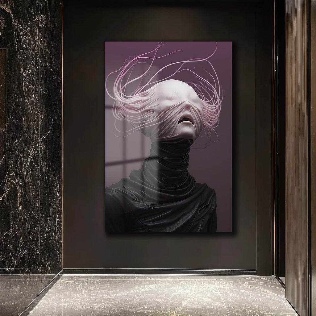 Eterik Dokunuş: Gizemli Figür Modern Cam Tablo