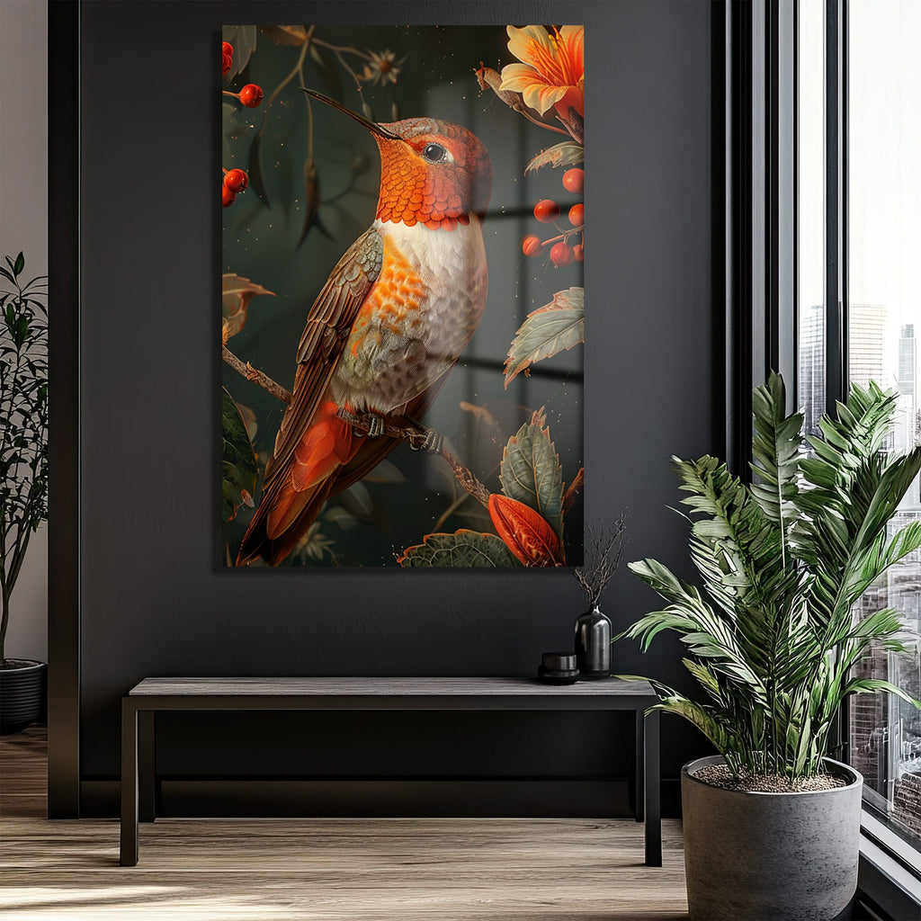 Canlı Kolibri: Doğanın Ruhu Temperli Cam Tablo