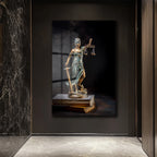 Adaletin Sembolü: Lady Justice Temperli Cam Tablo