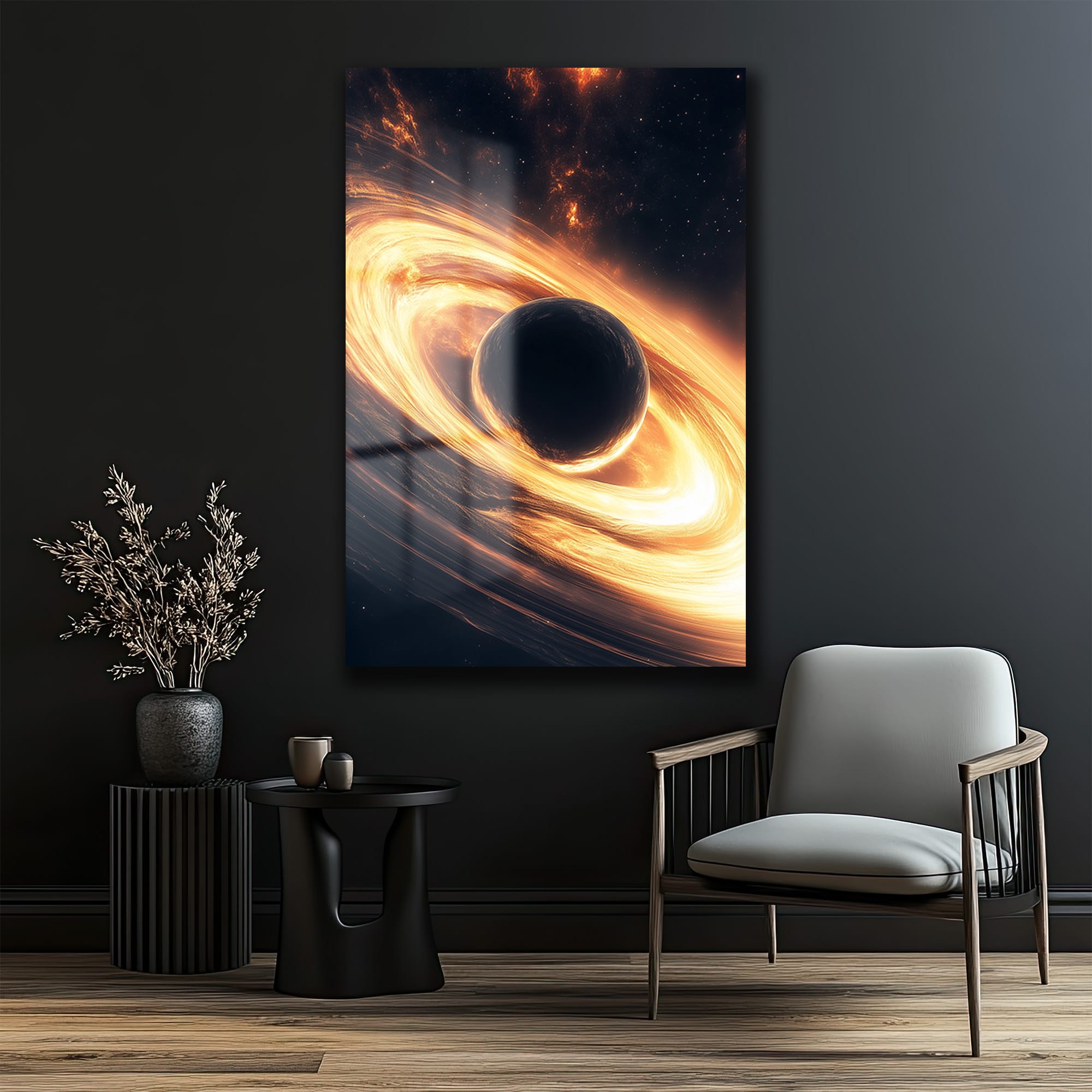 Kozmik Çekim: Galaktik Spiral Cam Tablo | Uzay Temalı Modern Duvar Dekoru