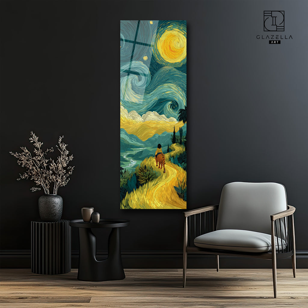 Van Gogh Manzara Panoramik Cam Tablo