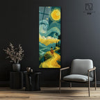 Van Gogh Manzara Panoramik Cam Tablo