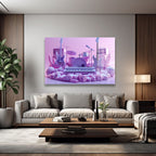 Rüya Gibi Sahne: Pastel Tonlarda Müzik Aletleri Modern Cam Tablo
