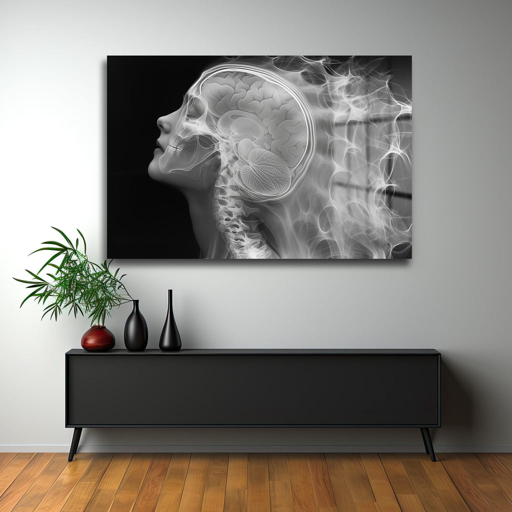 Zihin Akışı: Modern Beyin ve İnsan Anatomisi Cam Tablo