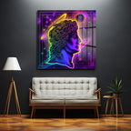 Kozmik David Neon Sanat Modern Cam Tablo