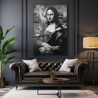 Asi Mona Lisa: Siyah Beyaz Modern Temperli Cam Tablo