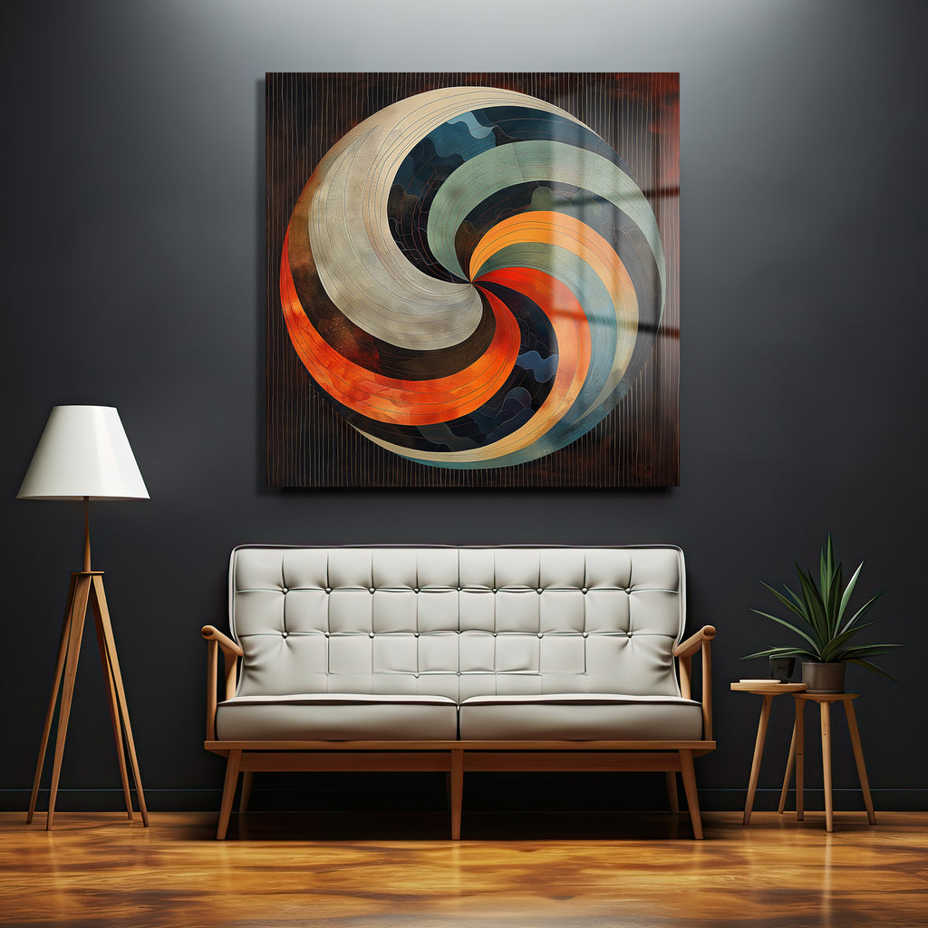 Dinamik Girdap Modern Sanat Cam Tablo - Glazella Özel Tasarım