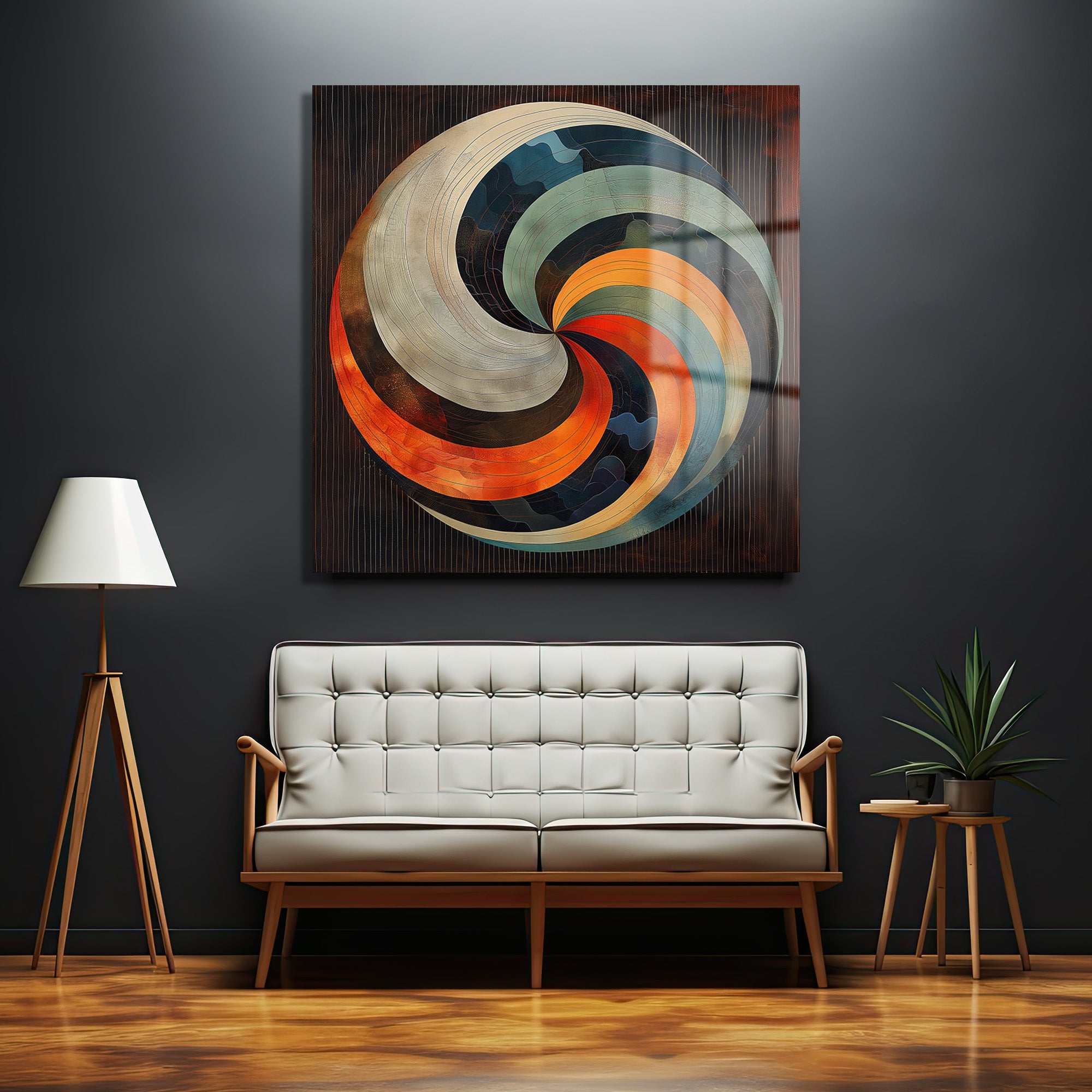 Dinamik Girdap Modern Sanat Cam Tablo - Glazella Özel Tasarım