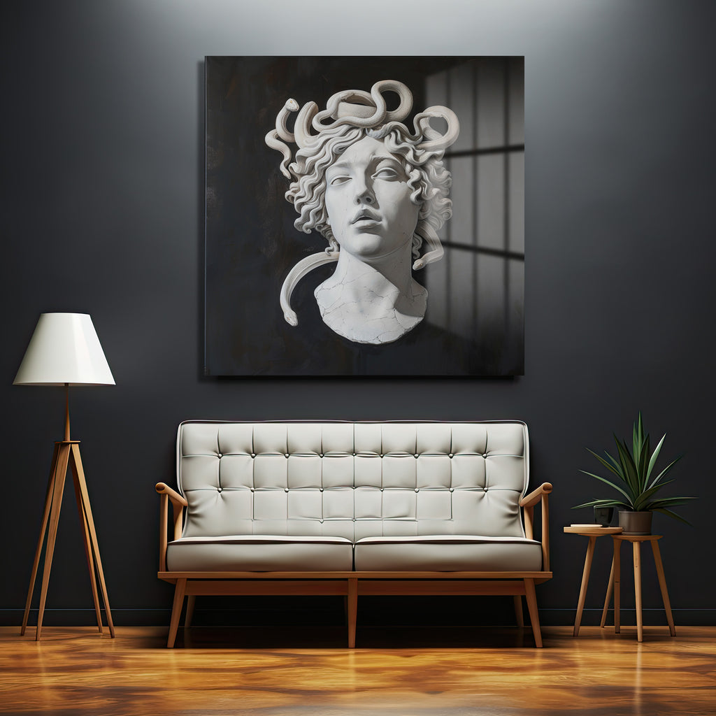 Medusa'nın Gizemi Temperli Cam Tablo