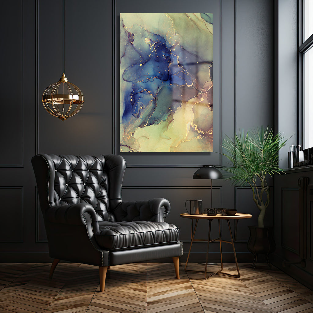 Okyanus Esintisi Akışkan Sanat Cam Tablo