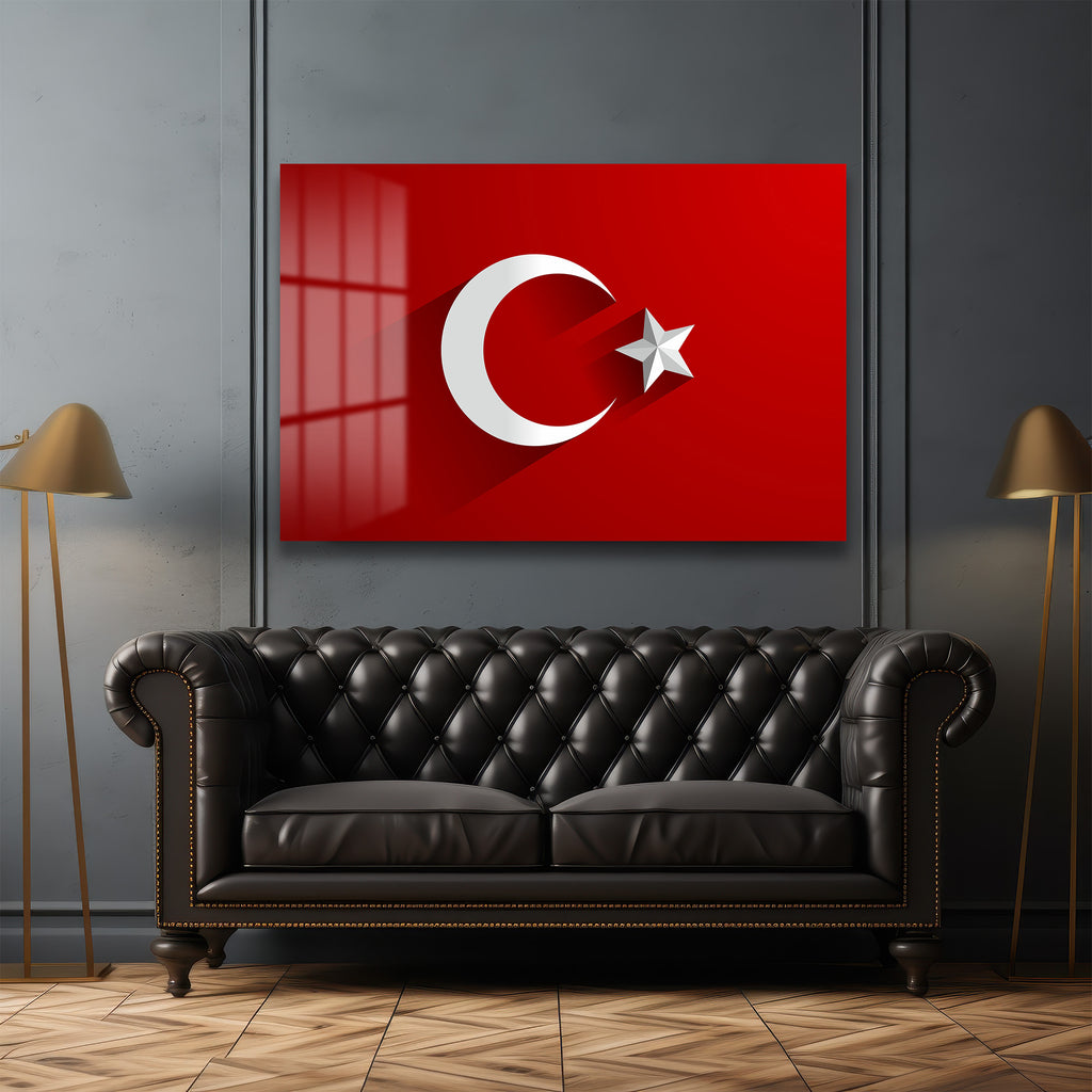 Milli Gururun Yansıması: Türk Bayrağı 4mm Temperli Cam Tablo