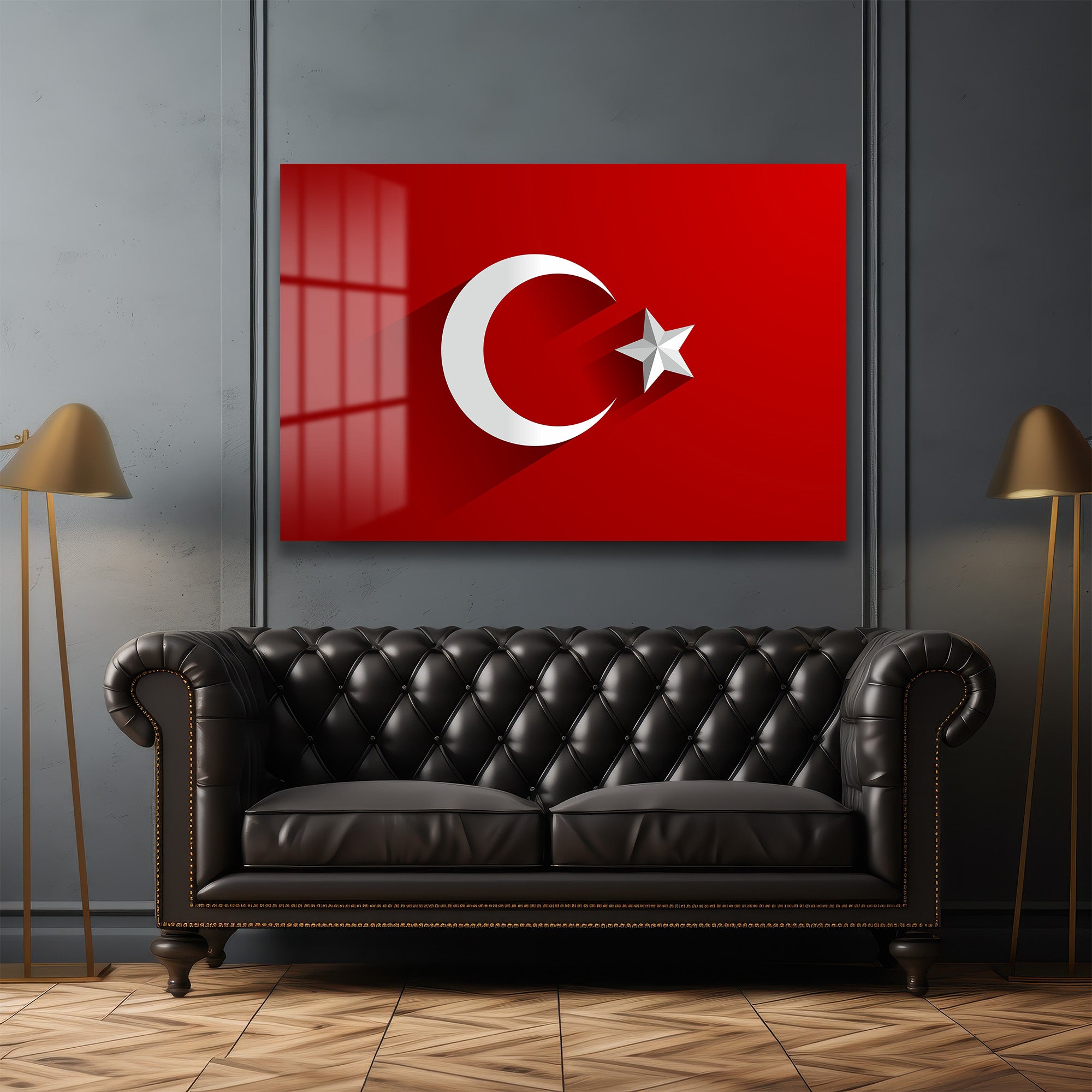 Milli Gururun Yansıması: Türk Bayrağı 4mm Temperli Cam Tablo