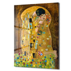 Gustav Klimt Öpücük Cam Tablo - Aşkın Altın Dokunuşu