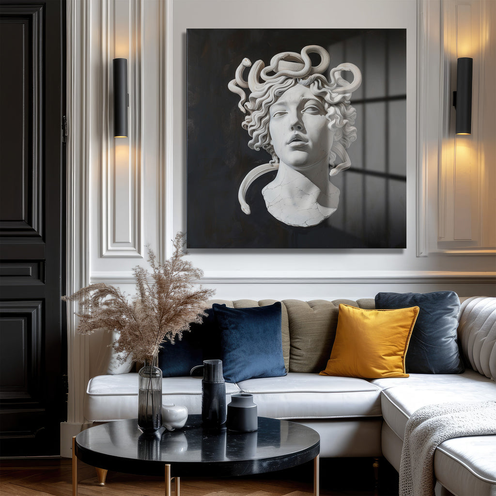 Medusa'nın Gizemi Temperli Cam Tablo