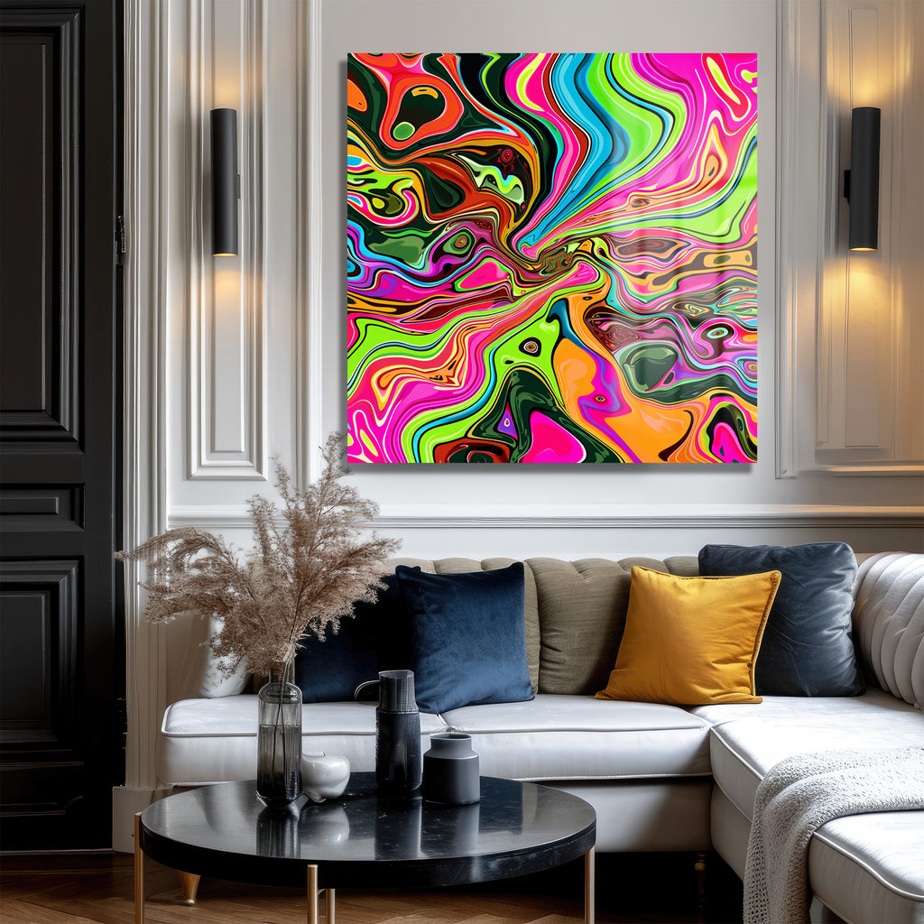 Dinamik Enerji Akışı Modern Cam Tablo - Glazella Sanat