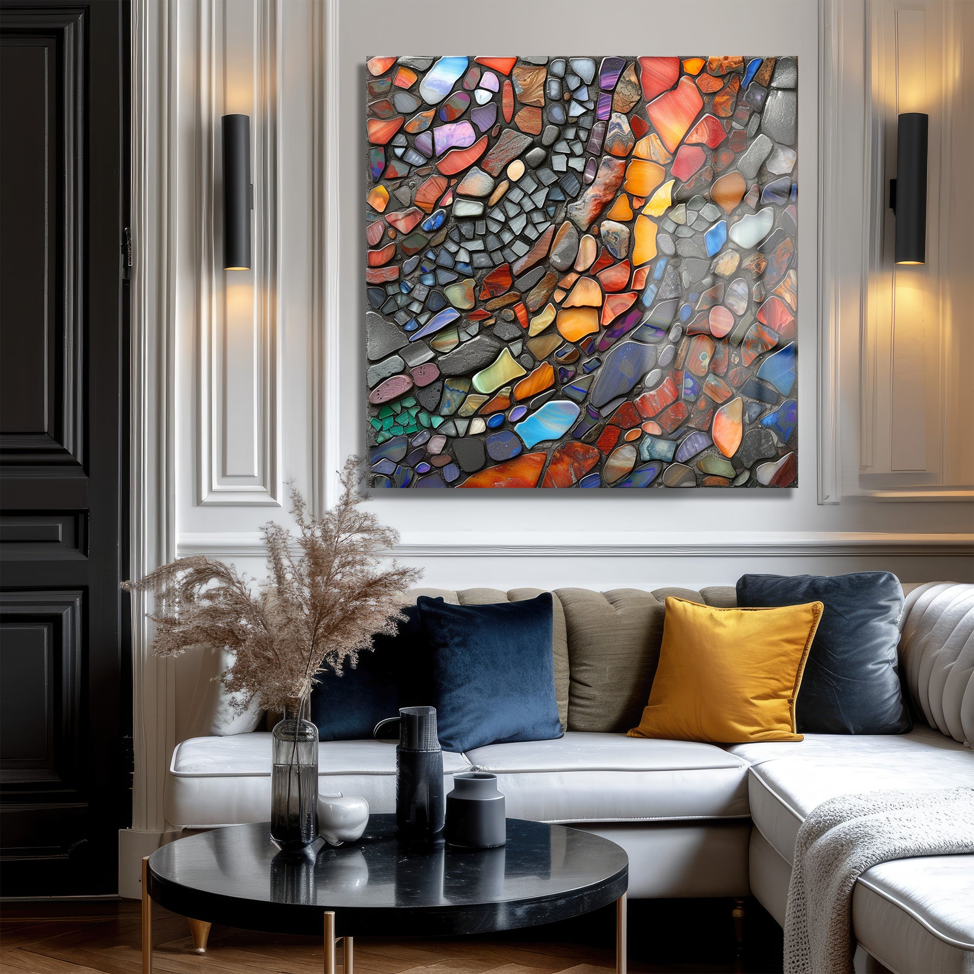 Canlı Renklerle Mozaik Dokunuş: Modern Sanat Cam Tablo