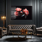 Şeftali Tonlarında Şakayıklar: Modern Floral Cam Tablo
