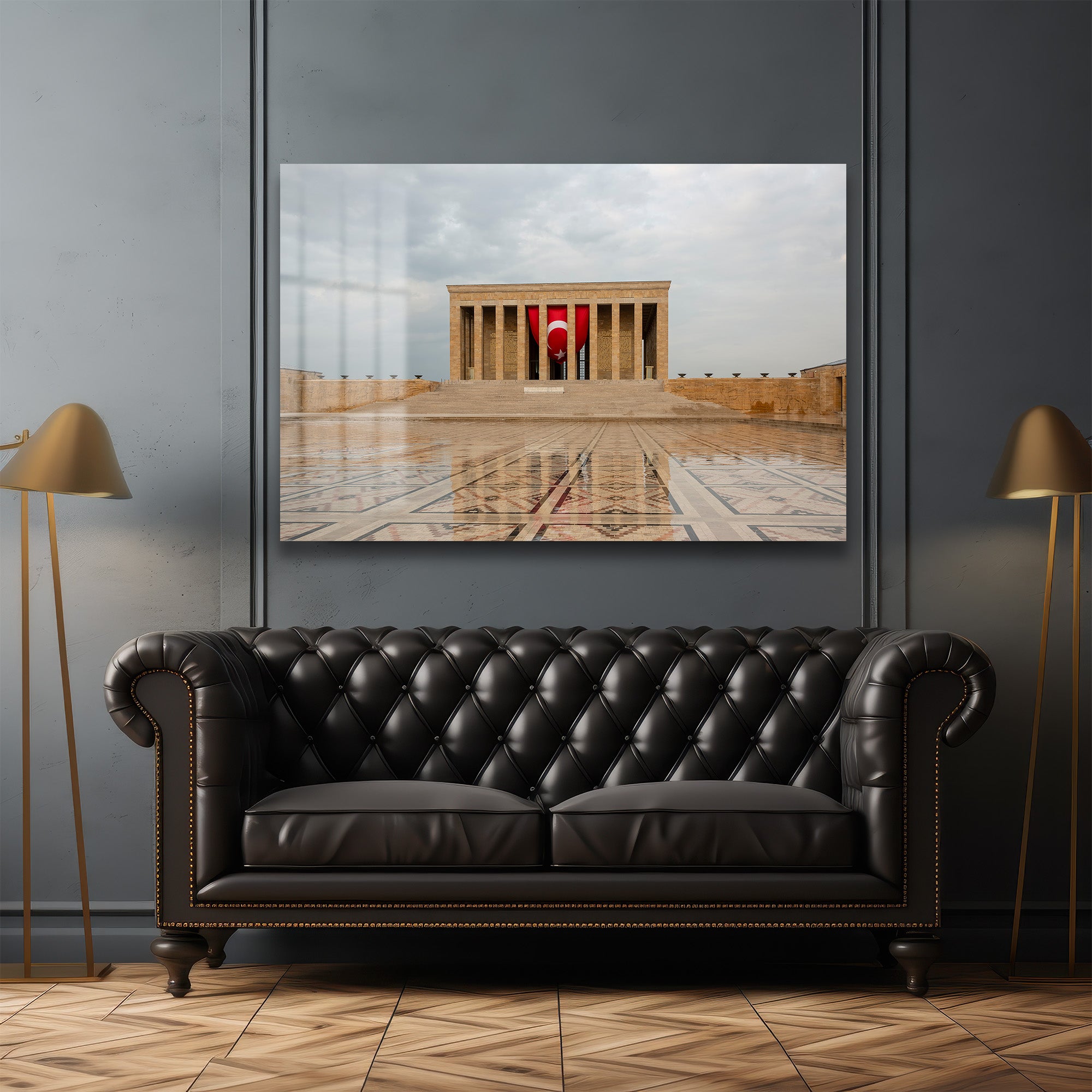Anıtkabir'in Görkemli Yansıması: Türk Bayraklı Cam Tablo