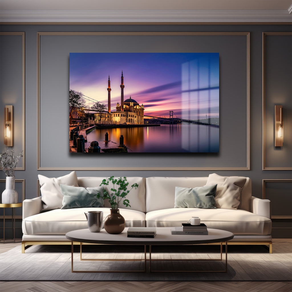 Boğaz'ın İncisi: Ortaköy Gün Batımı Manzaralı Cam Tablo