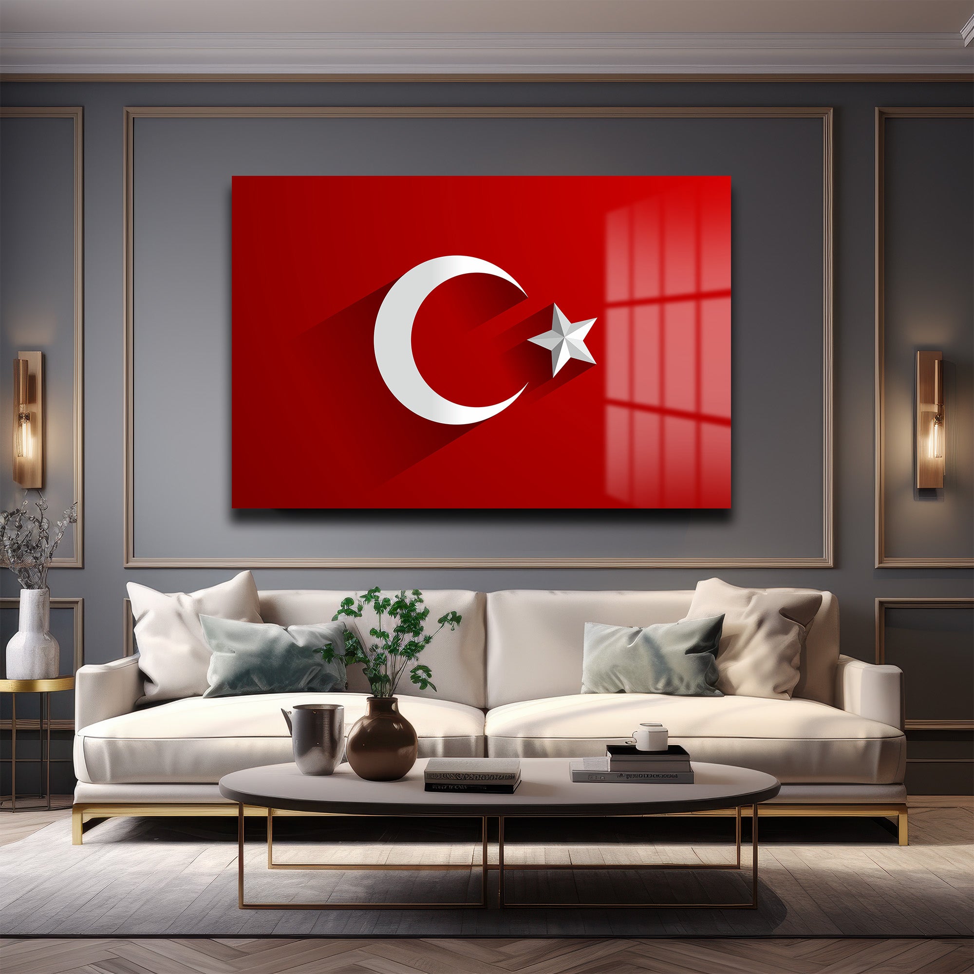 Milli Gururun Yansıması: Türk Bayrağı 4mm Temperli Cam Tablo