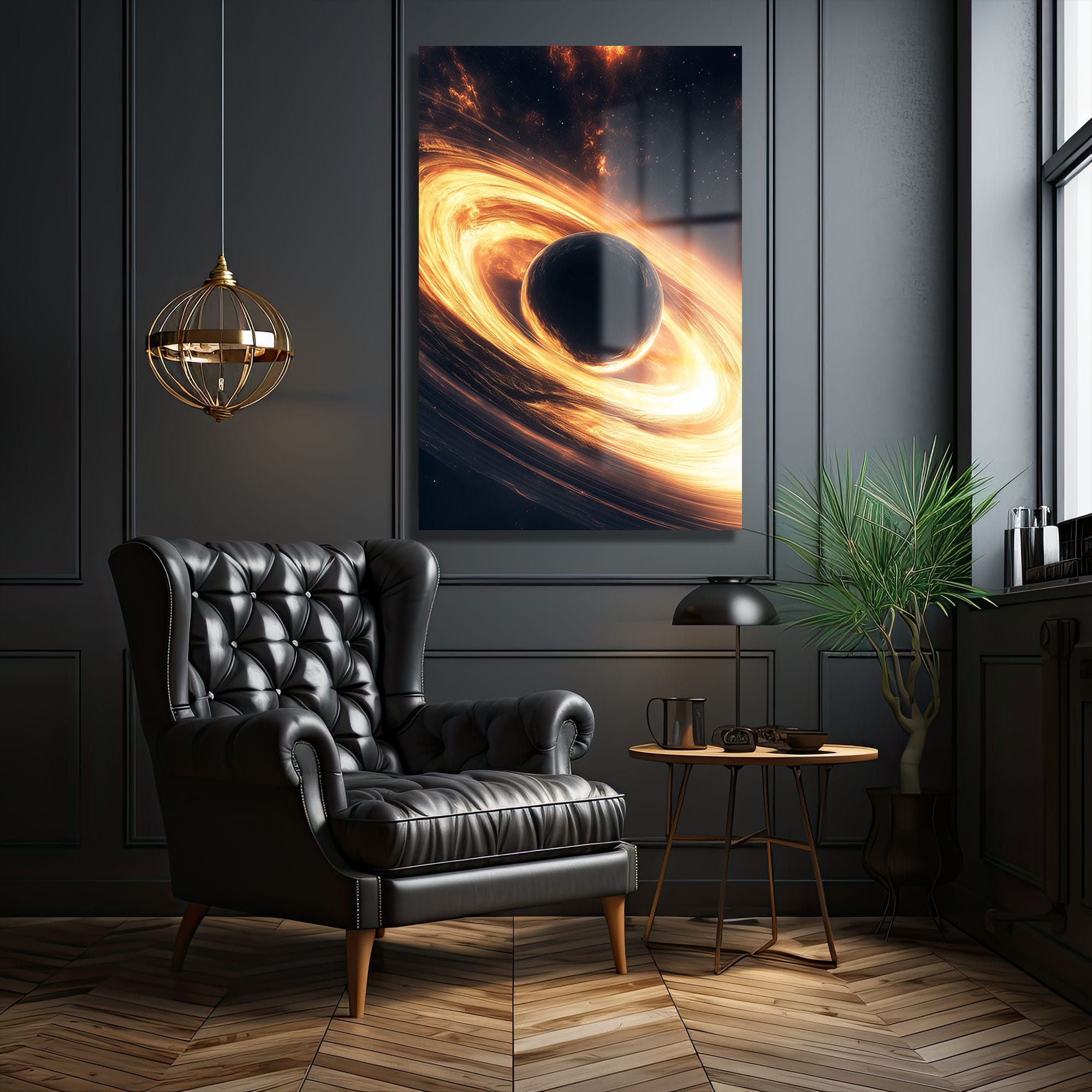 Kozmik Çekim: Galaktik Spiral Cam Tablo | Uzay Temalı Modern Duvar Dekoru