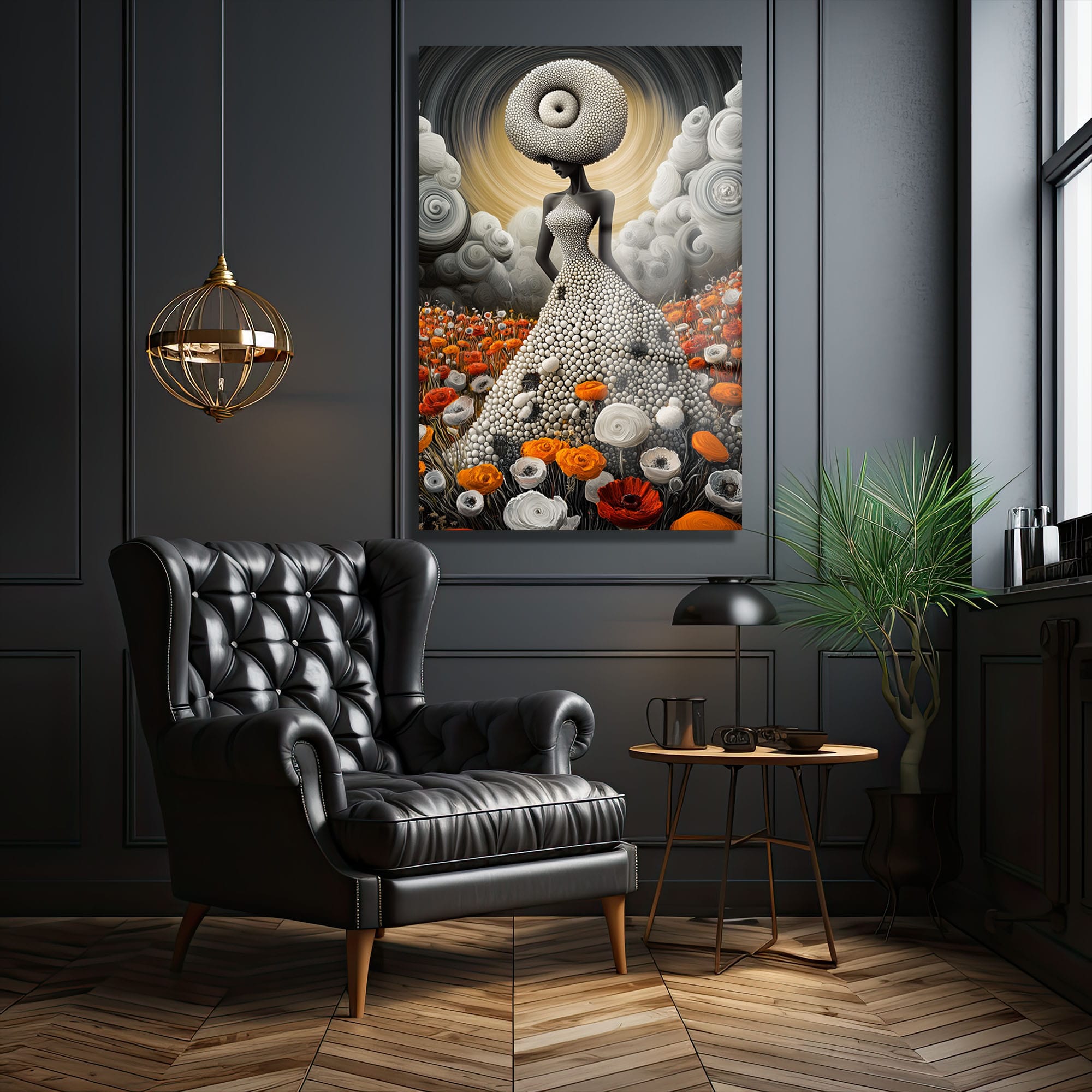 Düş Bahçesi Kraliçesi: Modern Sanat Cam Tablo
