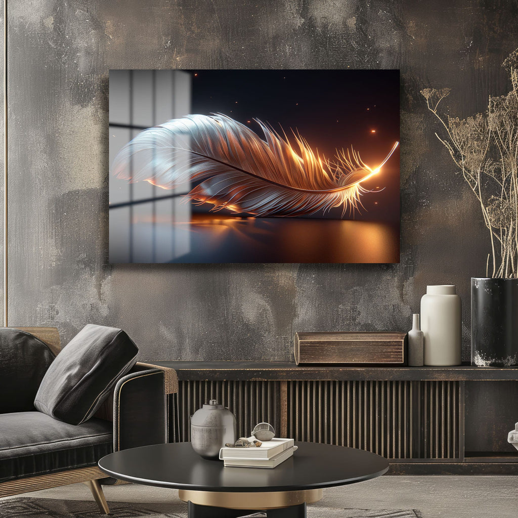 Eterik Tüyün Dansı: Işıltılı Modern Cam Tablo