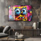 SpongeBob Graffiti Patlaması: Modern Sanat Temperli Cam Tablo