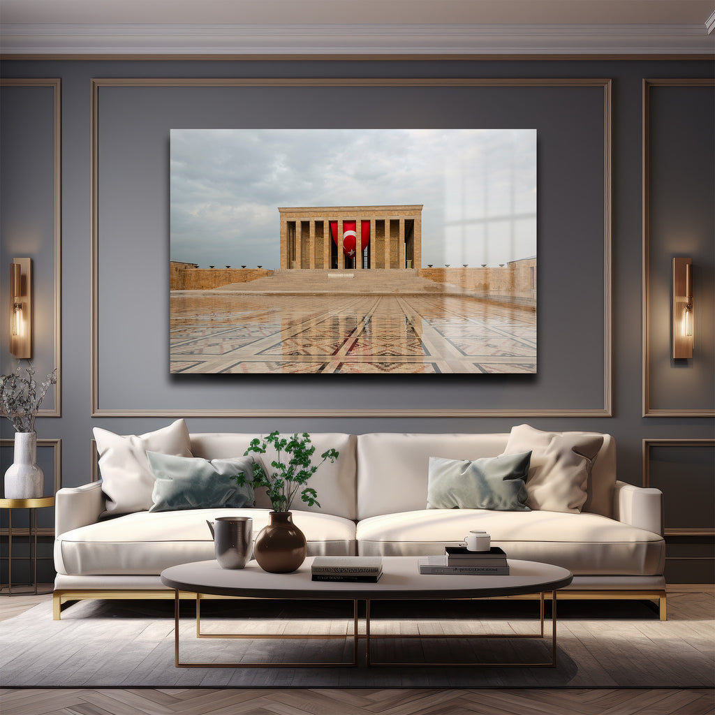 Anıtkabir'in Görkemli Yansıması: Türk Bayraklı Cam Tablo