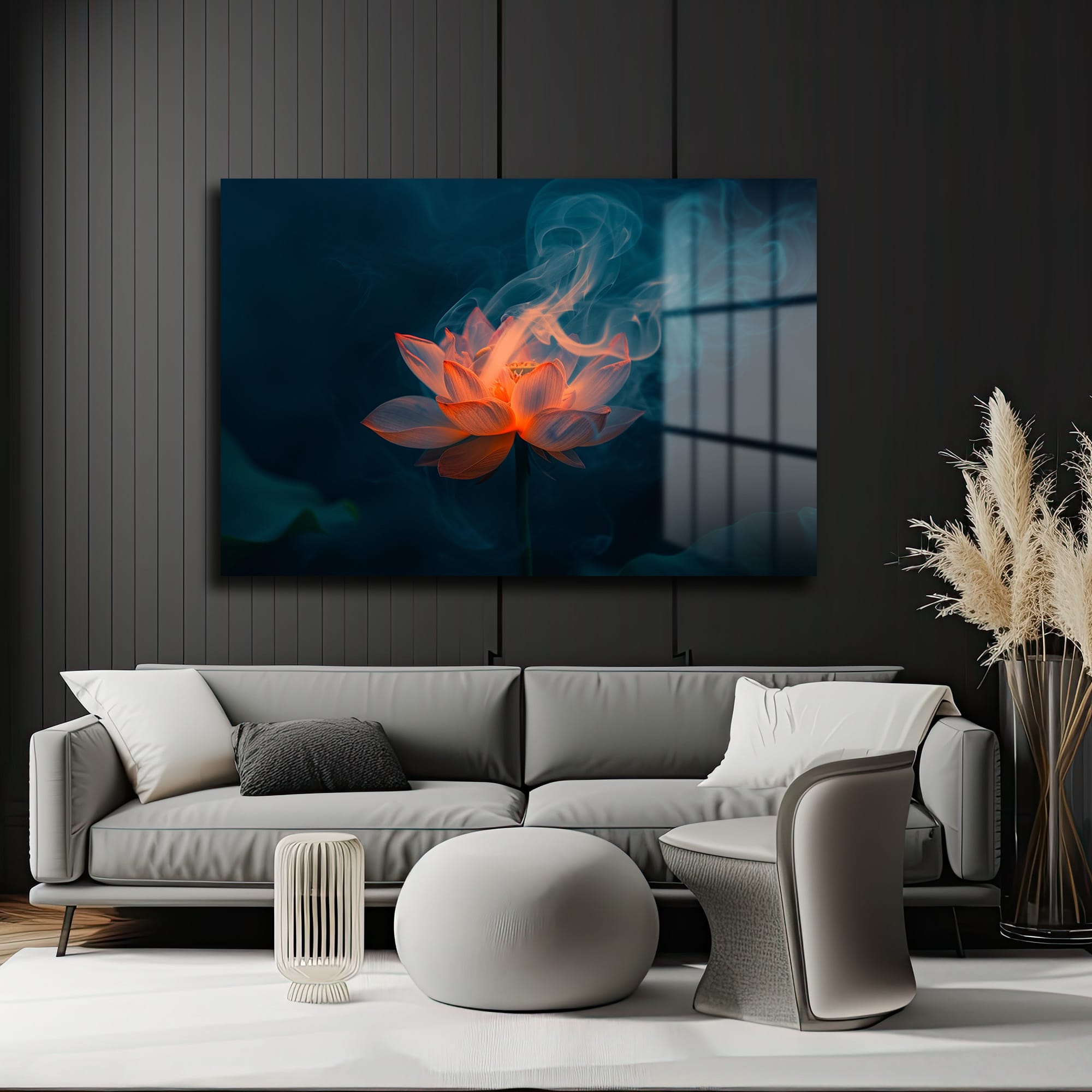 Alev Lotus: Mistisizm ve Zarafetin Buluştuğu Modern Cam Tablo