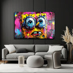 SpongeBob Graffiti Patlaması: Modern Sanat Temperli Cam Tablo
