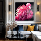 Büyüleyici Pembe Flamingo Cam Tablo - Glazella Özel Koleksiyon