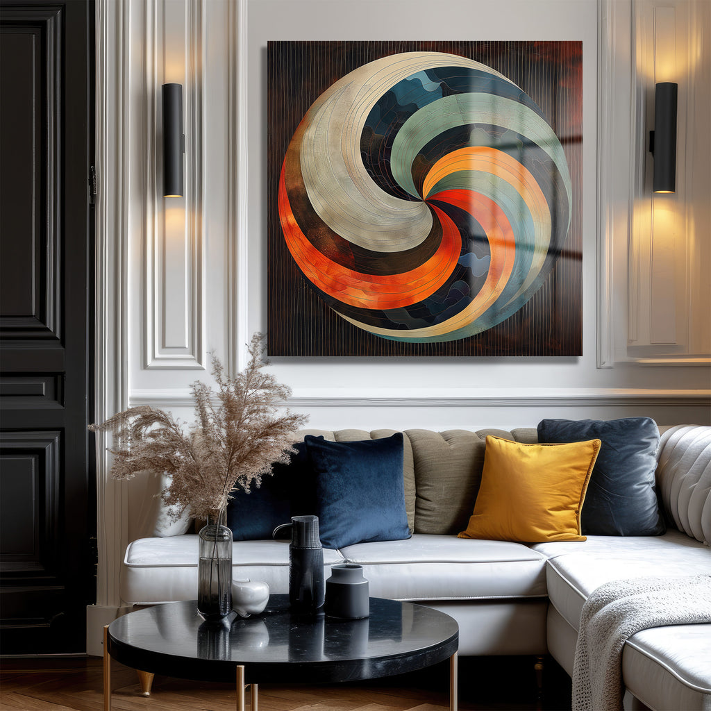 Dinamik Girdap Modern Sanat Cam Tablo - Glazella Özel Tasarım