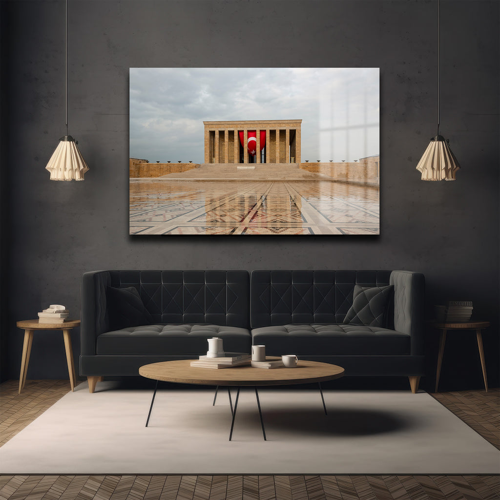 Anıtkabir'in Görkemli Yansıması: Türk Bayraklı Cam Tablo