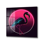 Neon Flamingo Rüyası: Synthwave Estetiğinde Cam Tablo