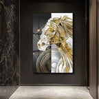 Asil At Gold Detaylı Modern Cam Tablo