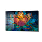 Lotus Çiçeği Mozaik Sanat Cam Tablo - Canlı Renklerle Duvar Dekoru