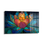 Lotus Çiçeği Mozaik Sanat Cam Tablo - Canlı Renklerle Duvar Dekoru