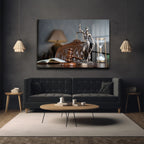 Adaletin Sembolü: Lady Justice Hukuk Temalı Temperli Cam Tablo